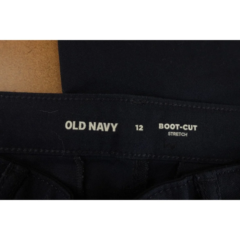 Old Navy Girls Size 12 Blue Stretch School Uniform Bootcut Pants 2 Pack NWT